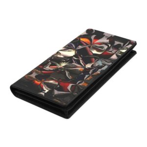 #10 womens wallet leather flaming black art 1