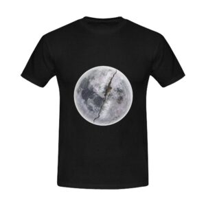 mens black t shirt split moon miracle