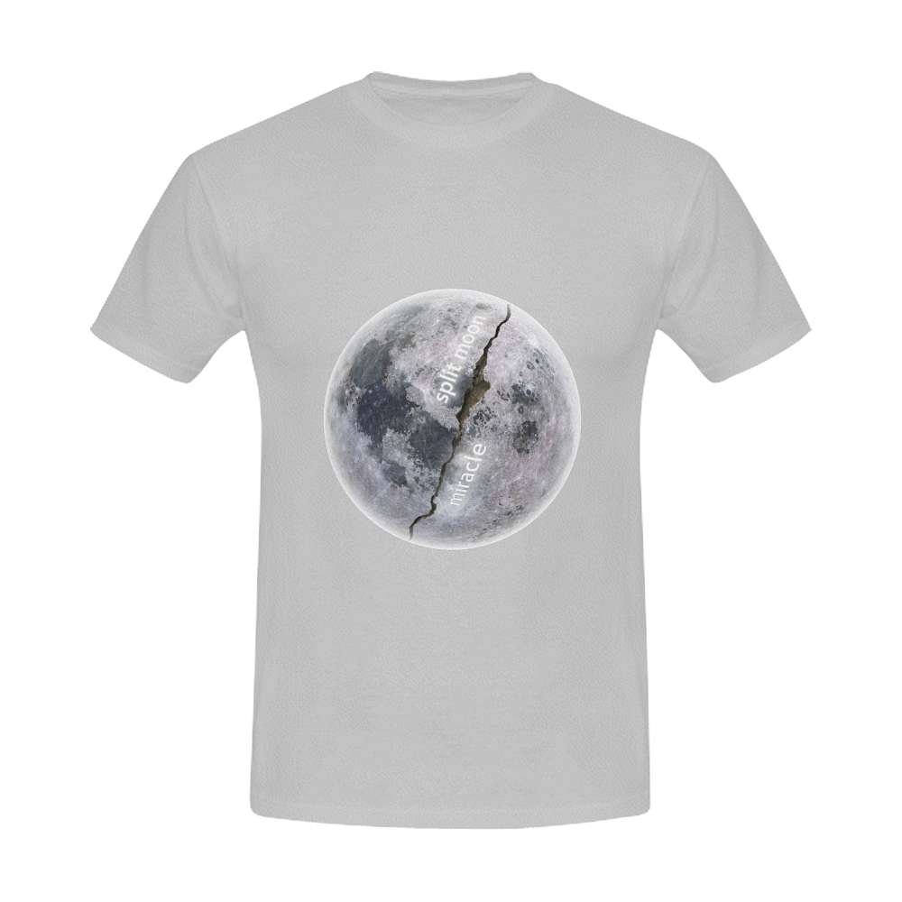 mens gray t shirt split moon miracle