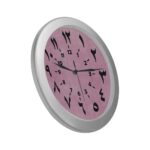 wall clock numbers arabic numerals pink background 2