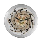 wall clock seashell spiral 3d arabic numerals numbers