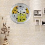 wall clock seconds calligraphy arabic numerals yellow aesthetic display