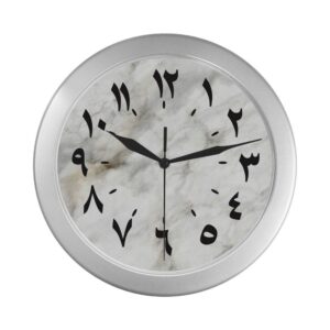 wall clock seconds marble background arabic numerals