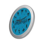 wall clock seconds numerals arabic calligraphy bismillah blue polka dot 1