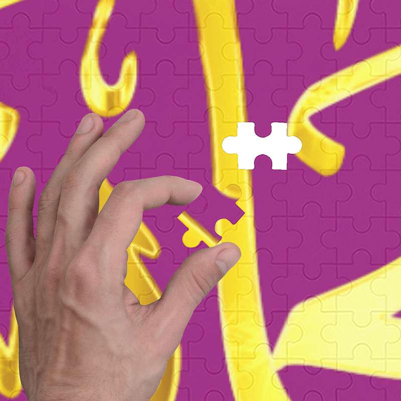 close up cut jigsaw puzzle royal purple