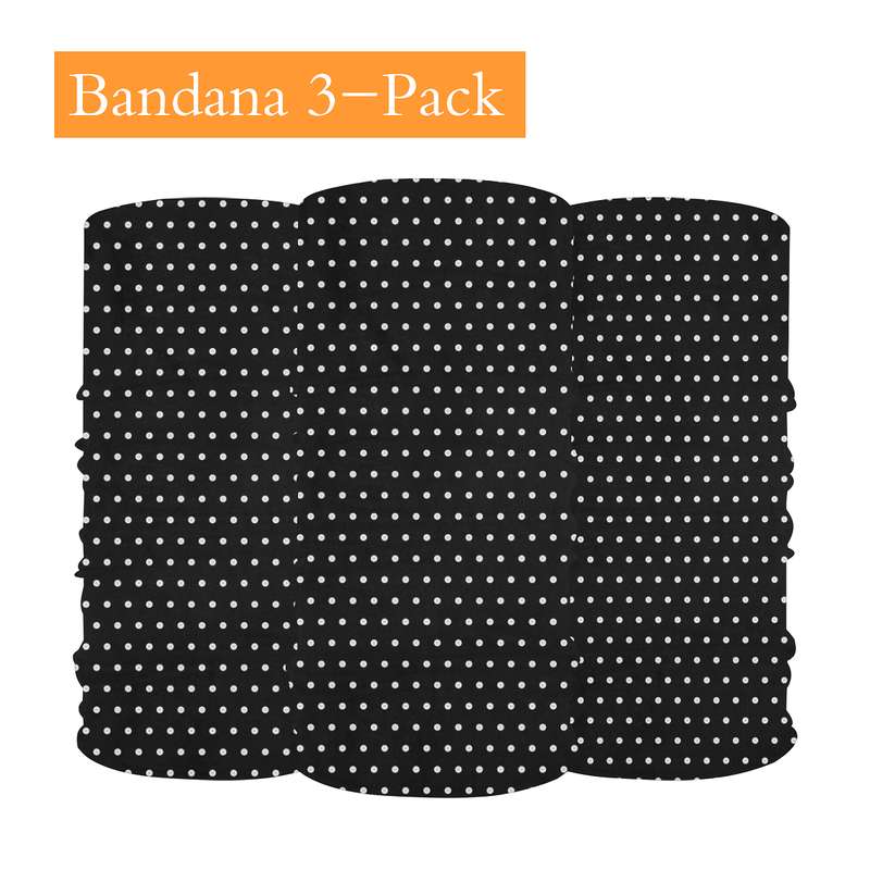 polka pin dot black multipurpose headgear face mask 3 pack