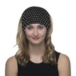 polka pin dot black multipurpose headgear face mask headband