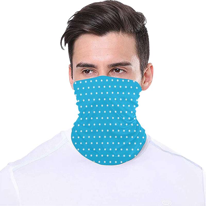 polka pin dot blue multipurpose headgear face mask male model