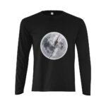 mens black long sleeve t shirt split moon miracle