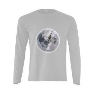 mens gray long sleeve t shirt split moon miracle