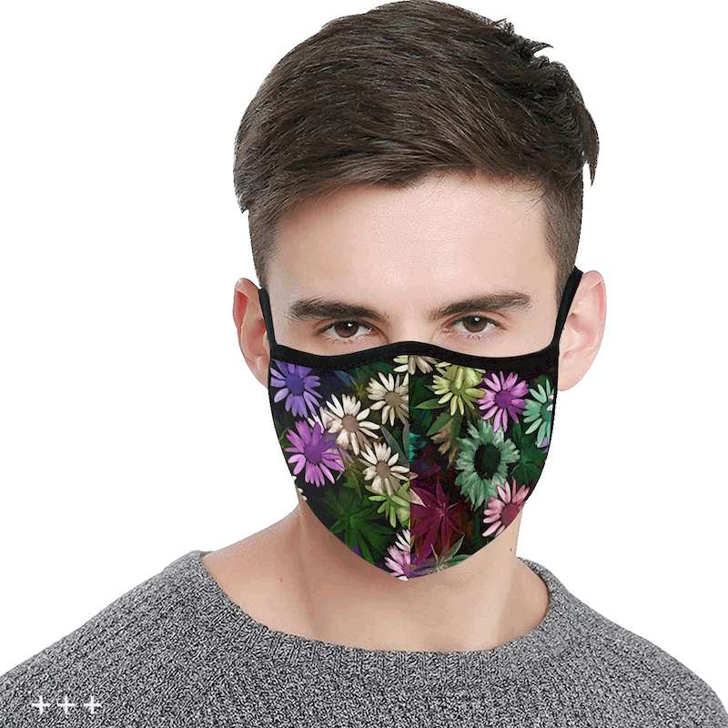 floral dusk face mask man