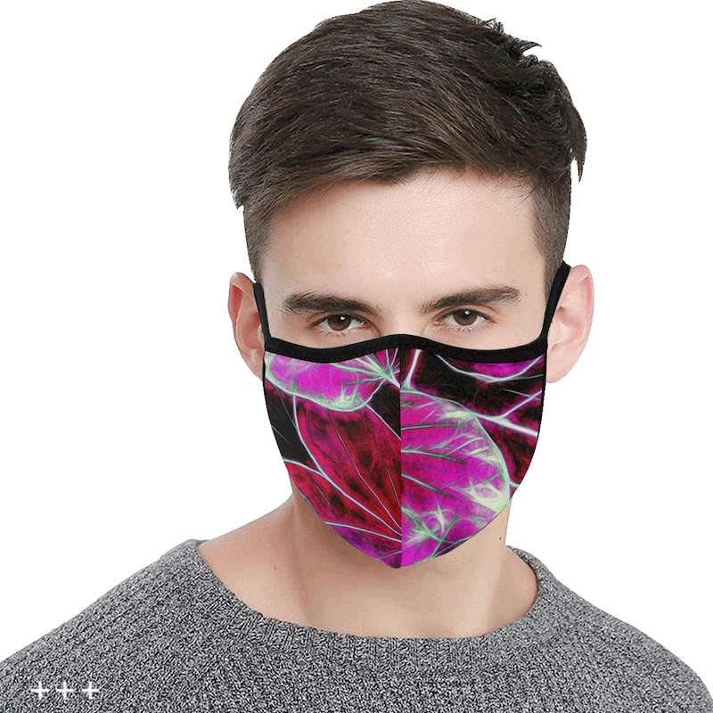 foliage dark pink mouth mask face mask man