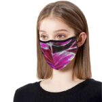 foliage dark pink mouth mask face mask woman