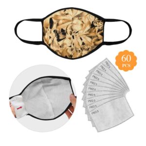 foliage gold mouth mask face mask 60 filters