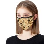 foliage gold mouth mask face mask woman