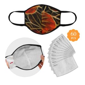 foliage orangered mouth mask face mask 60 filters