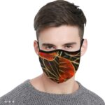 foliage orangered mouth mask face mask man