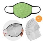 polka dot pin lime face mask 60 filters included