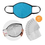 polka dot pin sky blue face mask 60 filters included