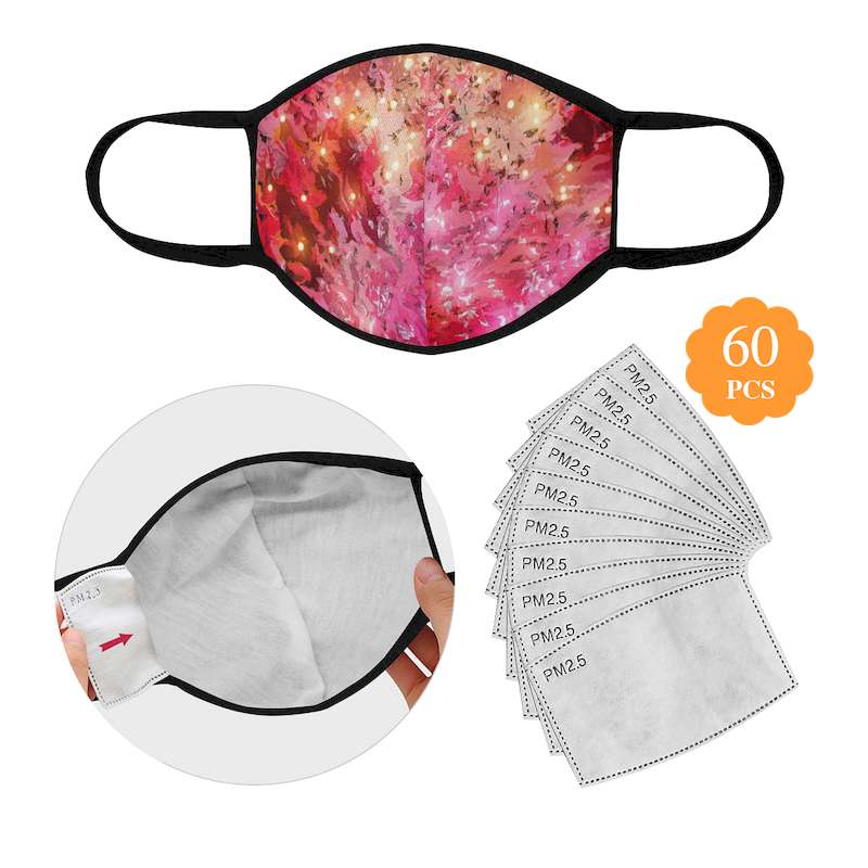 sparkling pink face mask 60 filters included