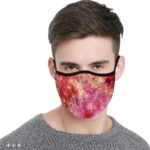 sparkling pink face mask man
