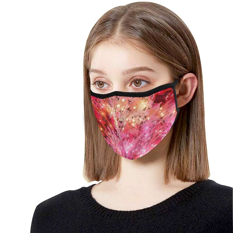 sparkling pink face mask woman