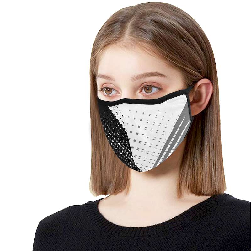 tricolor fences white mouth mask face mask woman