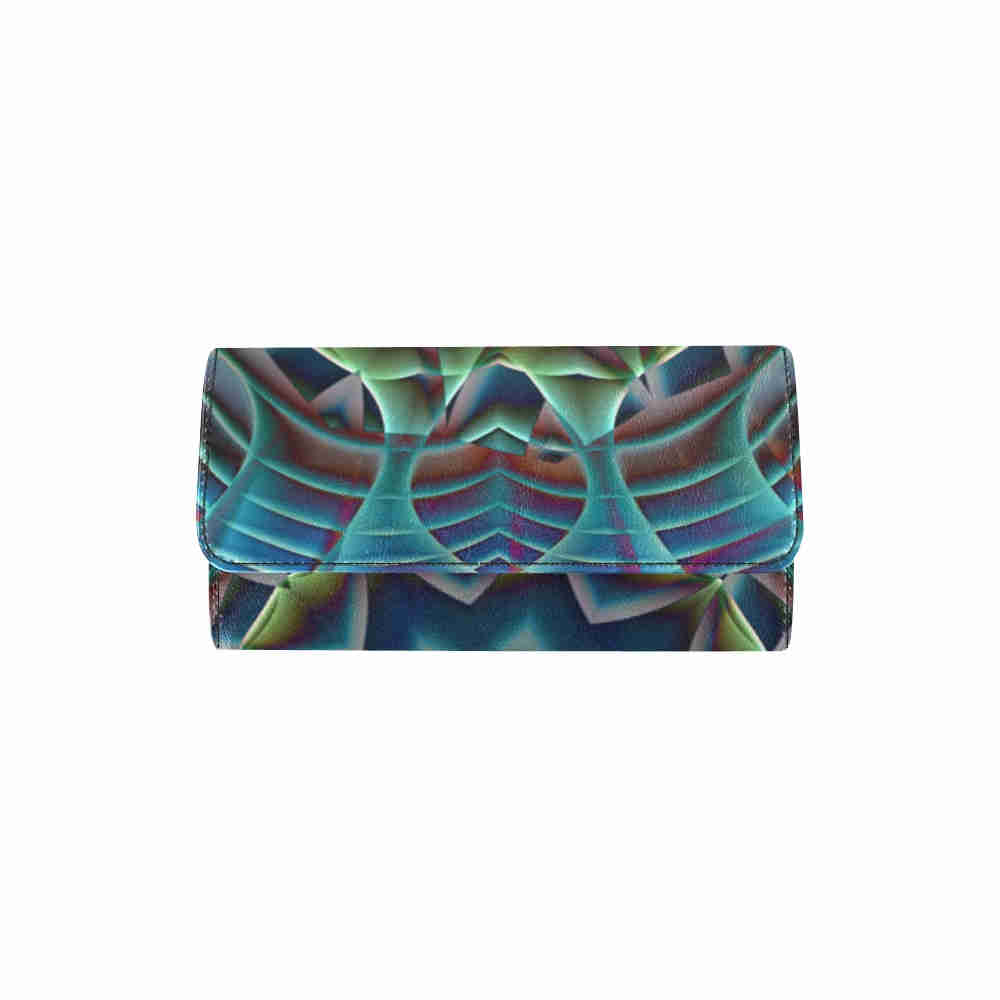art abstract 12 womens trifold wallet closed outer