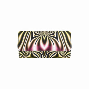 art abstract 14 womens trifold wallet closed outer