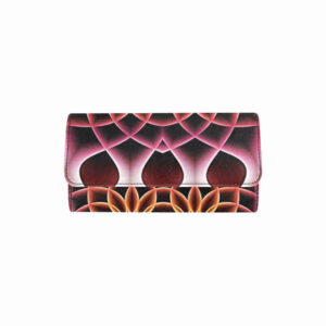 art abstract 15 womens trifold wallet closed outer