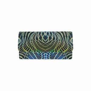 art abstract 3 womens trifold wallet closed outer