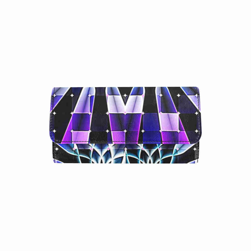 art abstract 7 womens trifold wallet closed outer