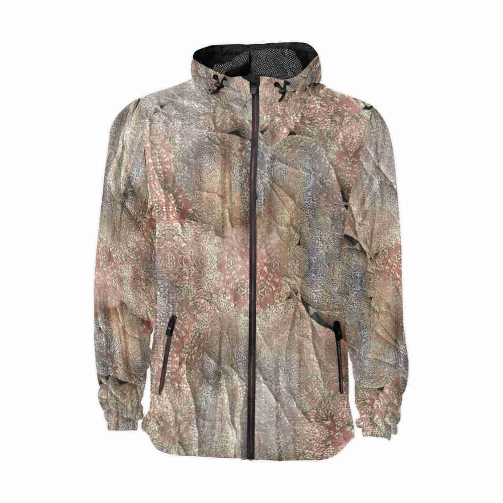 bark print mens windbreaker jacket