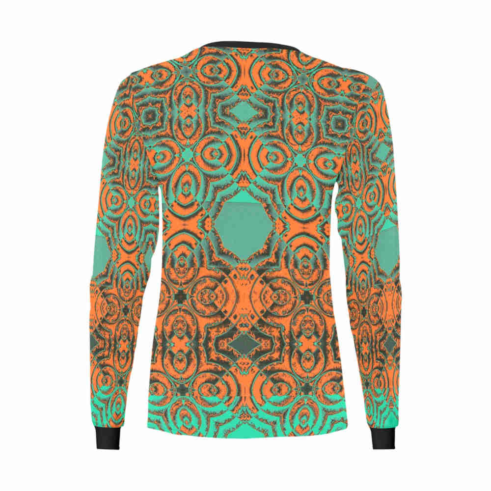 psychedeli womens long sleeve t shirt designer back
