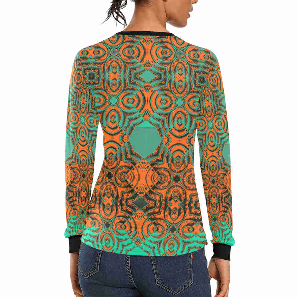 psychedeli womens long sleeve t shirt designer t shirt model back