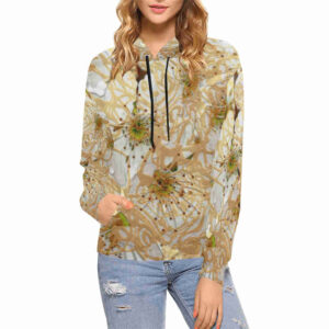 golden flower womens hoodie model