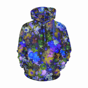 inkblue florals womens hoodie