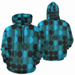 pinball blue womens hoodie front back