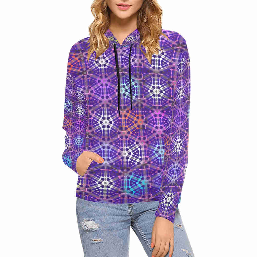 florahexa purple womens hoodie model