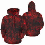 satin ruby womens hoodie front back