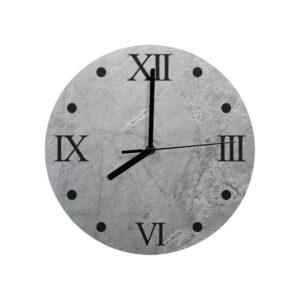 #2 wall clock roman numerals industrial grey